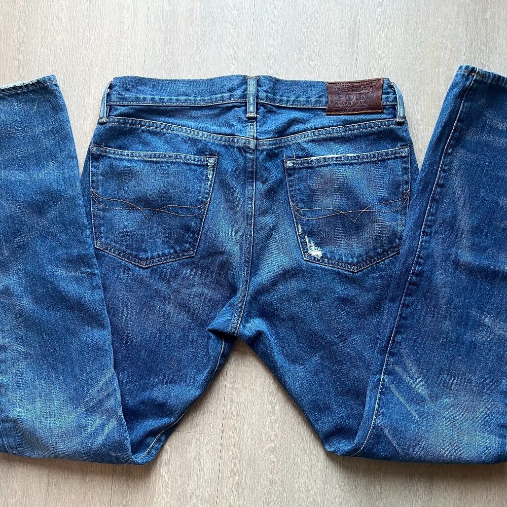 Vintage Polo Ralph Lauren Blue Denim. Size is 33 Waist and 32 Length